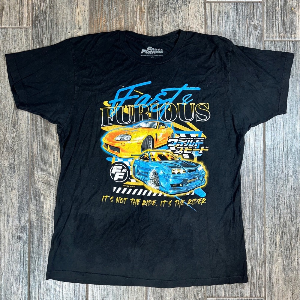 Fast and Furious Graphic T‎ Shirt XL Mens Universal Studios Movie Cars